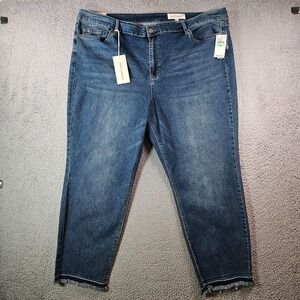 $109‎ NWT Vince Camuto Jeans Women 26 W Ankle Stretch  Zip Fly Raw Hem Blue  NEW